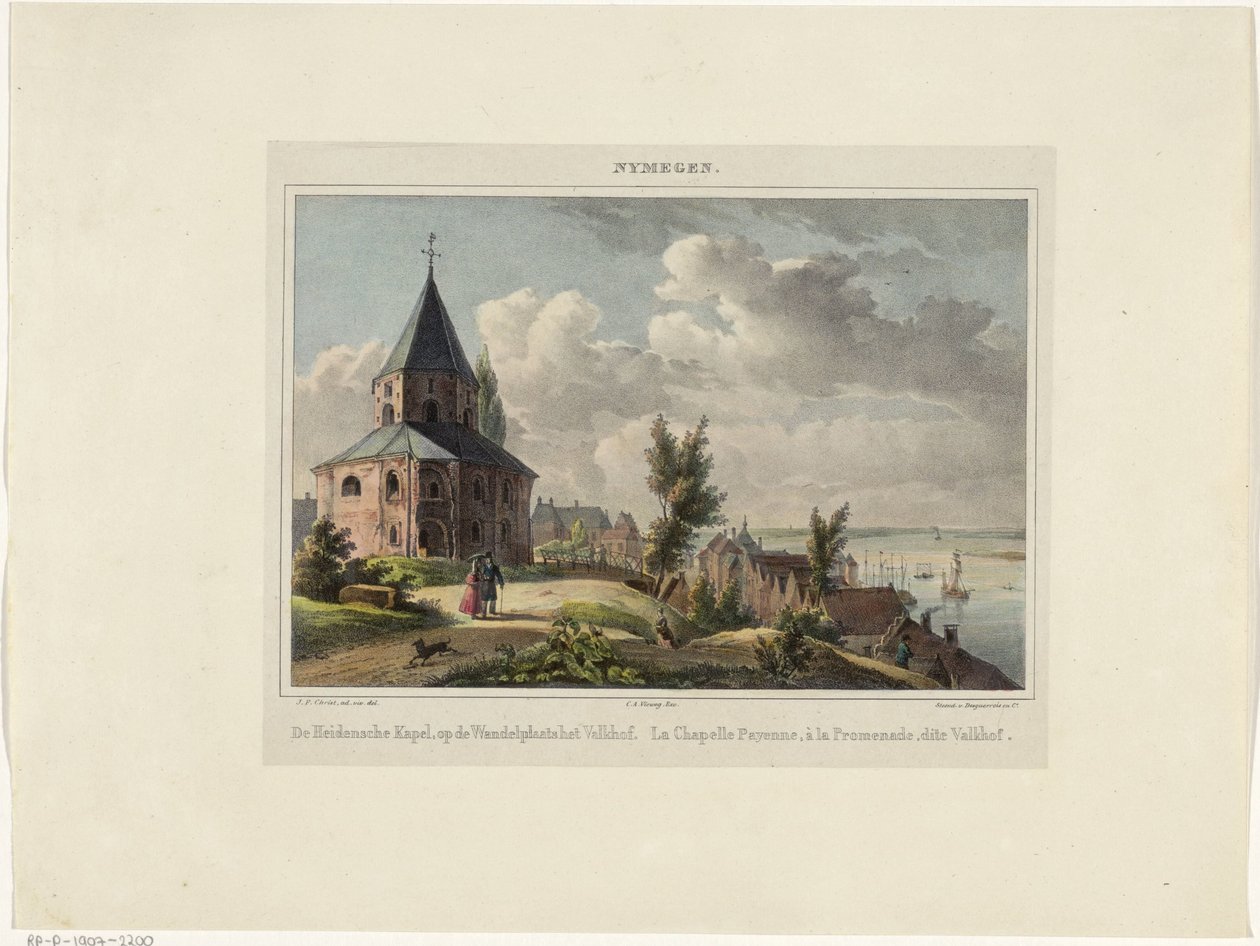 كنيسة سينت نيكولاس في نيميغن Hedensche Kapel ، في مكان المشي Valkhof. La Chapelle Payenne ، à la Promenade ، هذا Valkhof (العنوان على الكائن) نايمجين. (عنوان السلسلة على الكائن) بواسطة جون فرانسيس المسيح