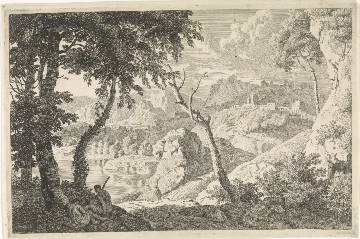 منظر أركادي مع اثنين من الرعاة مناظر طبيعية أركاديان (عنوان السلسلة) بواسطة يوهانس جلوبر