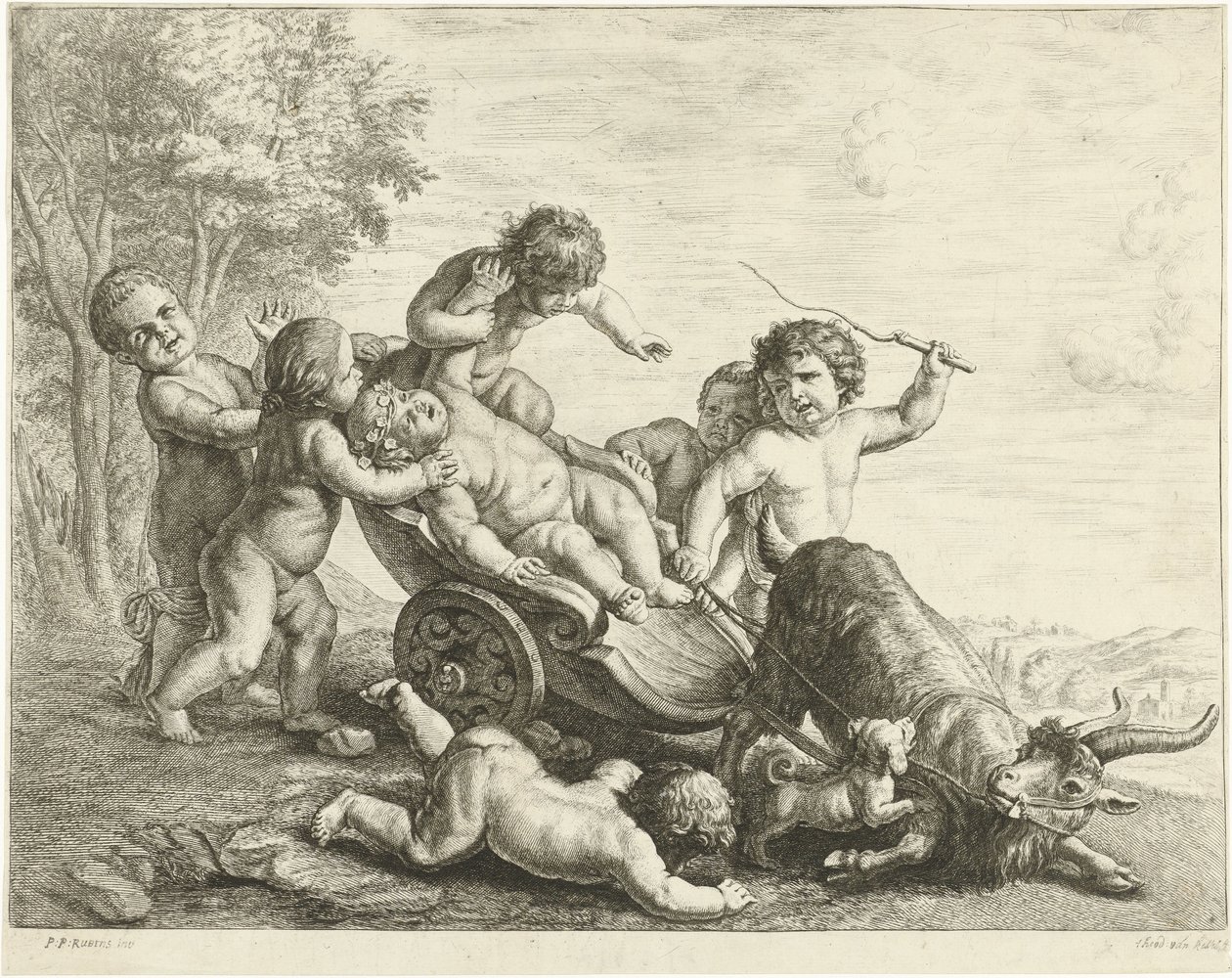 Putti مع عربة الماعز بواسطة جون جرونسفيلد