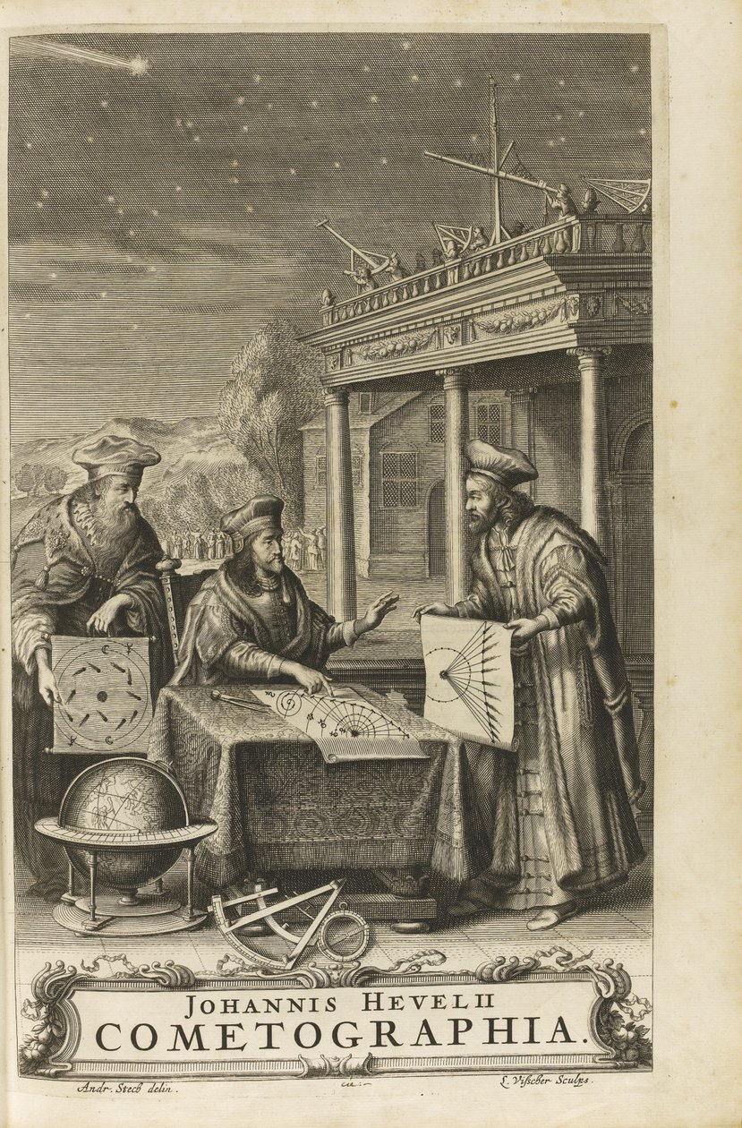 Cometographia. الواجهة ، 1668 بواسطة يوهانس هيفيليوس