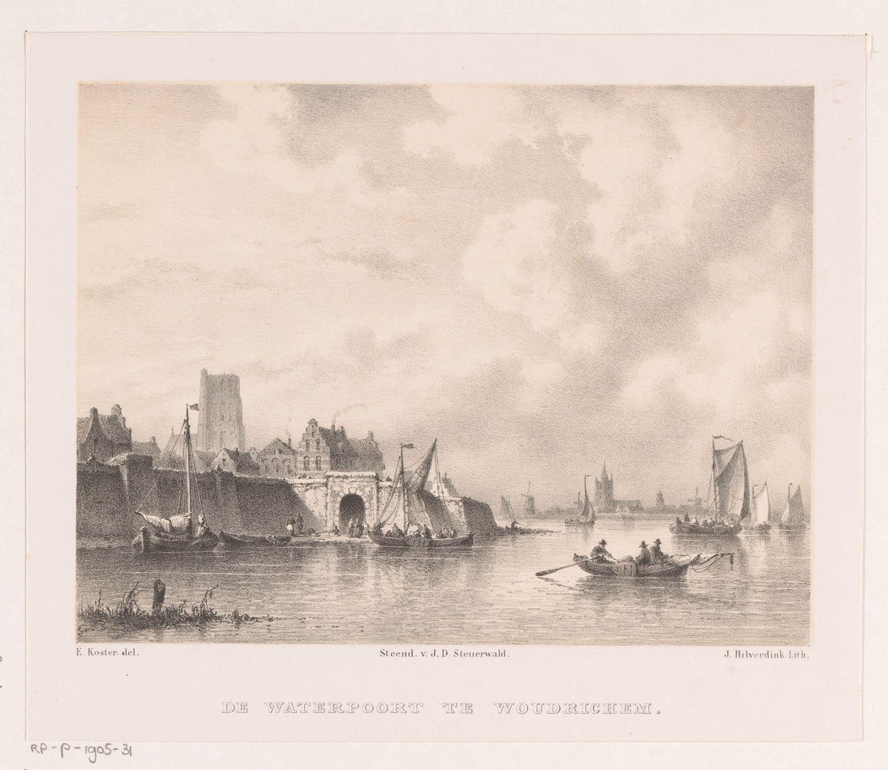 بوابة المياه في ودريشم The Waterpoort في Woudrichem (العنوان على الكائن) بواسطة يوهانس هيلفيردينك