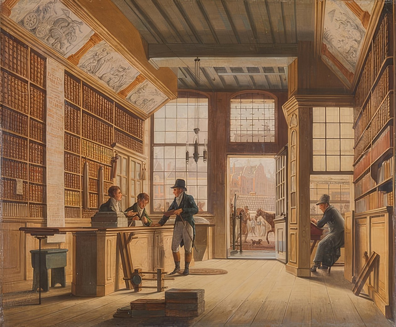 دير لادن ديس بوتشاندلرز بيتر ميجر وارنارز أم فيجيندام في أمستردام. 1820 بواسطة يوهانس جيلجيرهويس