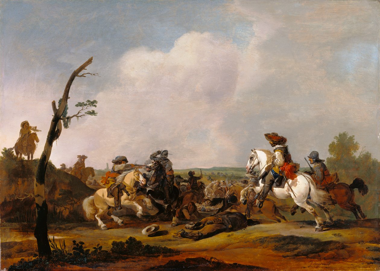 مشهد المعركة ، c.1651-52 بواسطة يوهانس لينجيلباخ