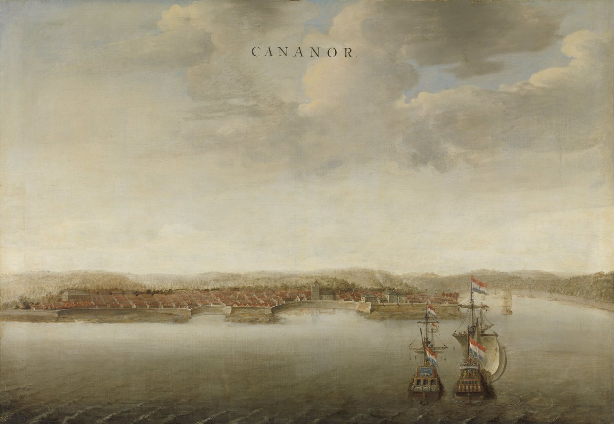 منظر لكانانور على ساحل مالابار في الهند ، c.1662-3 بواسطة يوهانس فينكيبونز