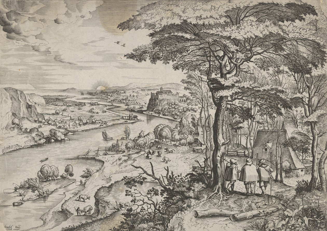 Euntes في مناظر Emaus مع الحجاج في عمواس ، حوالي 1555-56. التأليف: يوهانس فان دويتكوم الأول ، لوكاس فان دويتكوم. بواسطة يوهانس ولوكاس فان دويتكوم