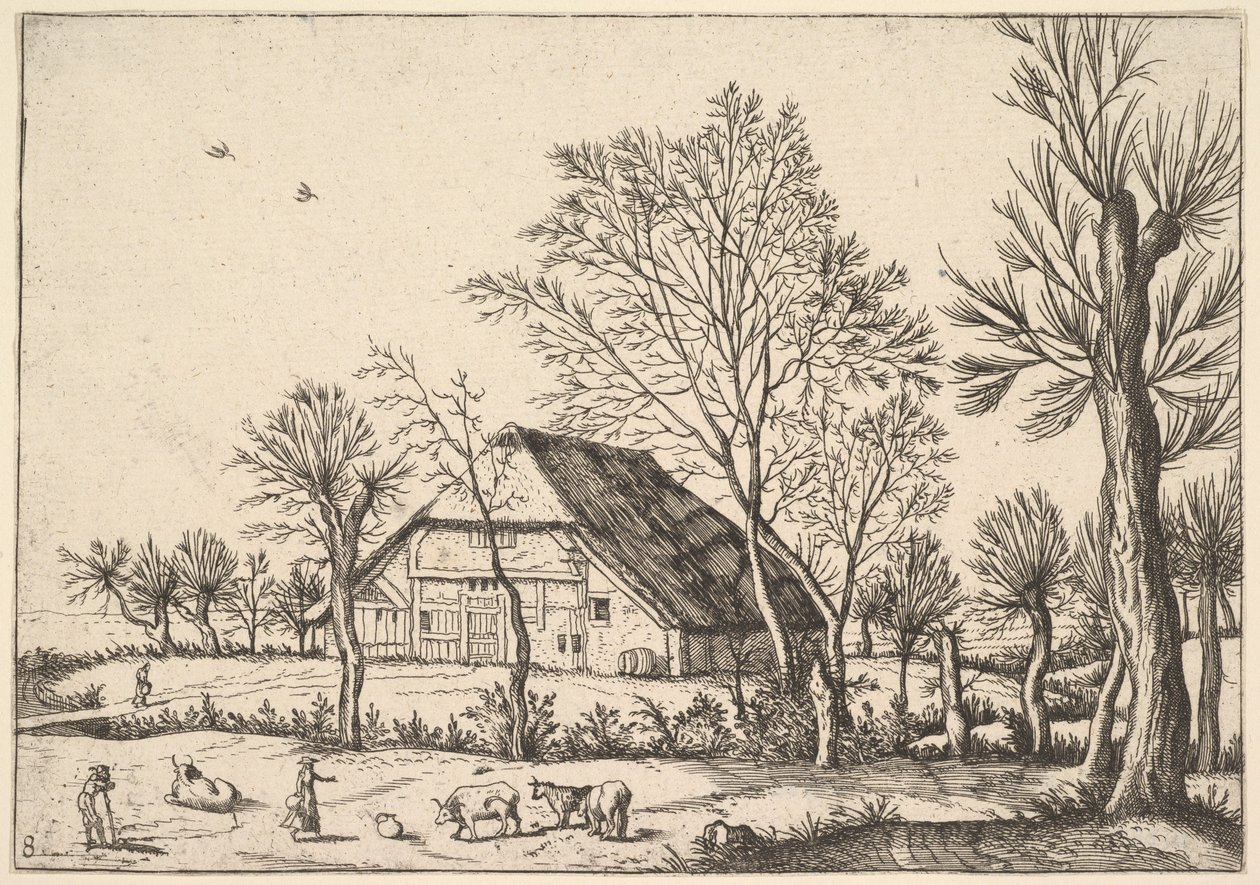 مزرعة ، من The Small Landscapes ، 1559-1561. بواسطة يوهانس فان دويتكوم الأول