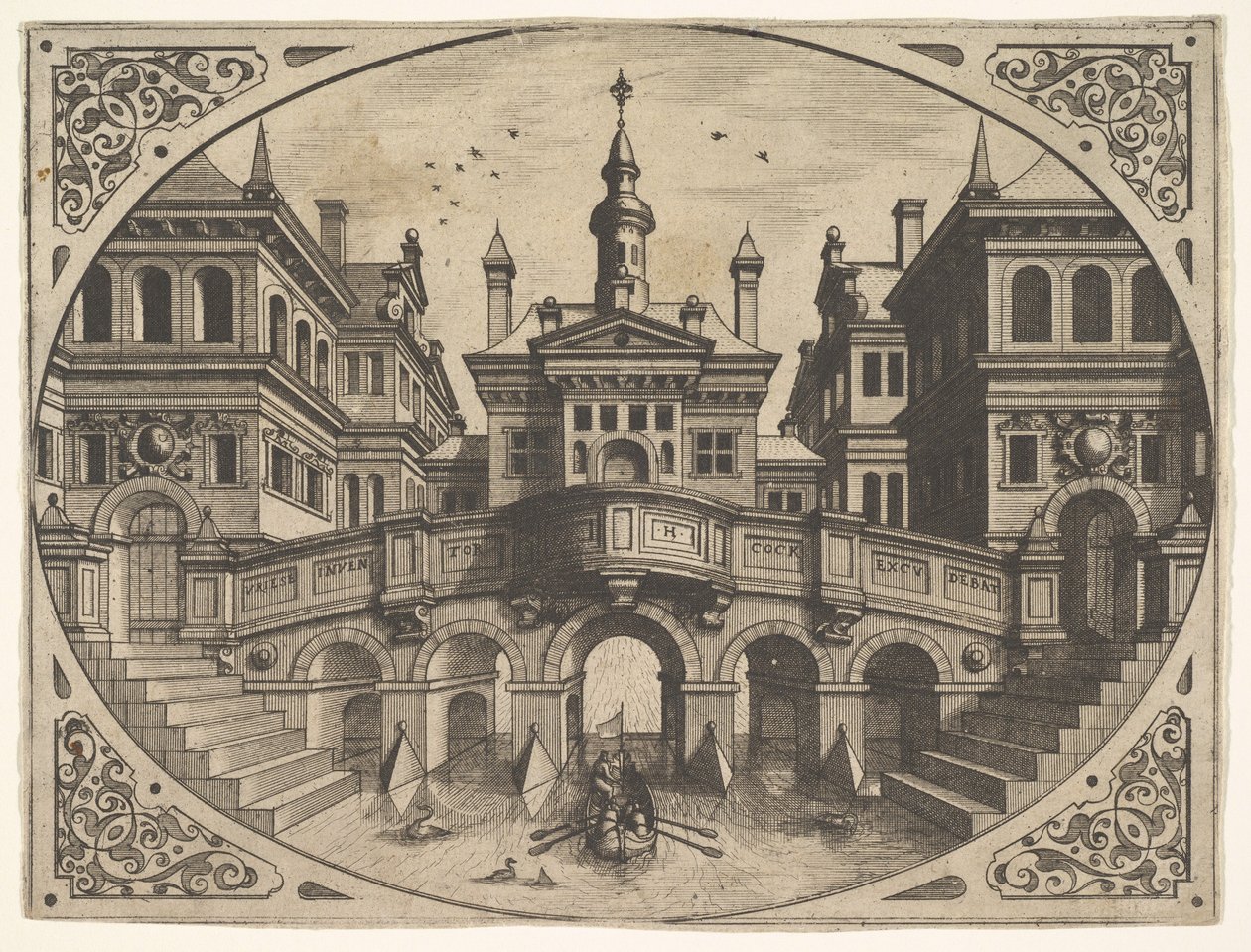 لوحة من Scenographiae ... ، 1560. بواسطة يوهانس فان دويتكوم الأول