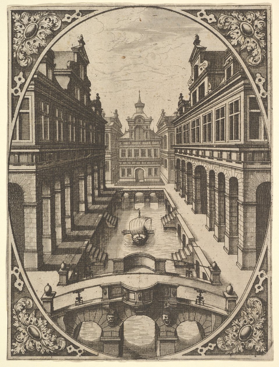لوحة من Scenographiae ... ، كاليفورنيا. 1560. بواسطة يوهانس فان دويتكوم الأول