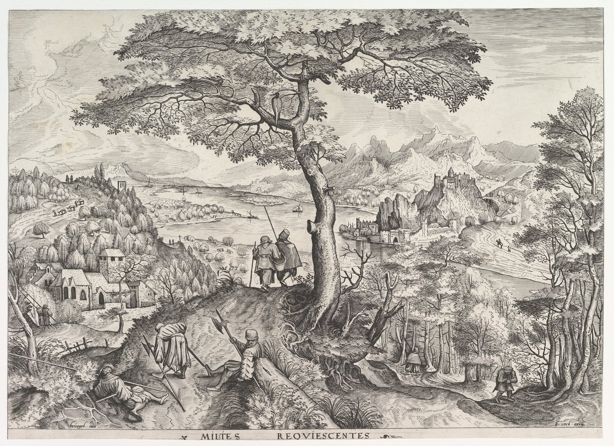 يسترد الجنود في Rest Milites من The Large Landscapes ، كاليفورنيا. 1555-56. بواسطة يوهانس فان دويتكوم الأول
