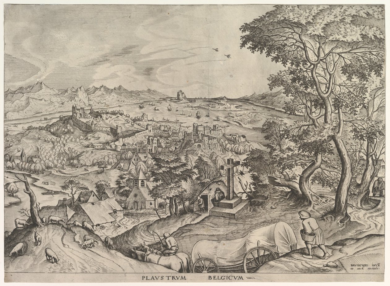 The Belgian Wagon Plaustrum Belgicum من المناظر الطبيعية الكبيرة ، كاليفورنيا. 1555-56. بواسطة يوهانس فان دويتكوم الأول