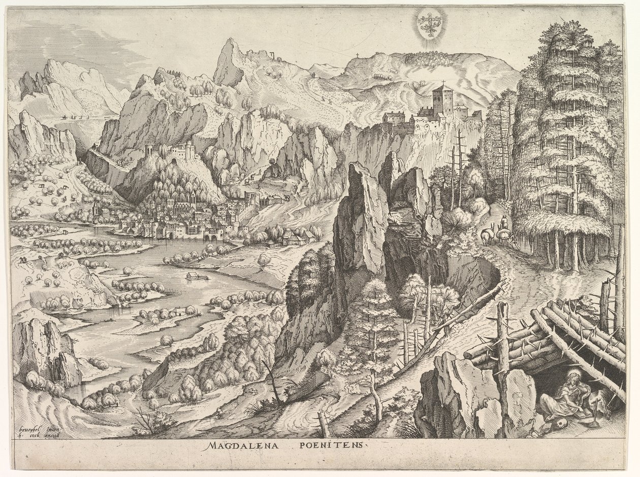 تائب المجدلية Magdalena Poenitens من المناظر الطبيعية الكبيرة ، كاليفورنيا. 1555-56. بواسطة يوهانس فان دويتكوم الأول