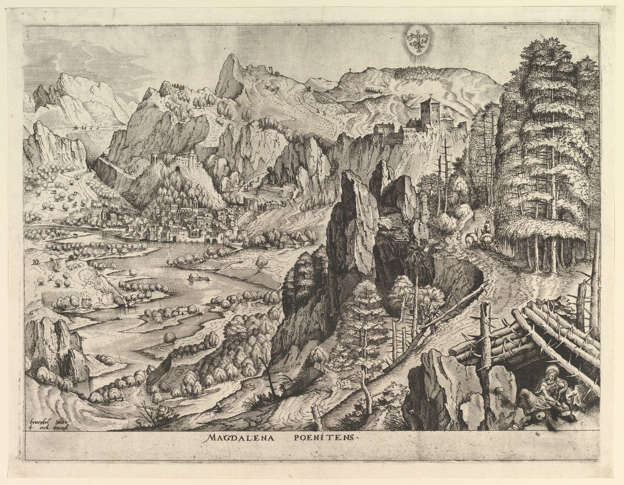 تائب المجدلية Magdalena poenitens من المناظر الطبيعية الكبيرة ، كاليفورنيا. 1555-56. بواسطة يوهانس فان دويتكوم الأول