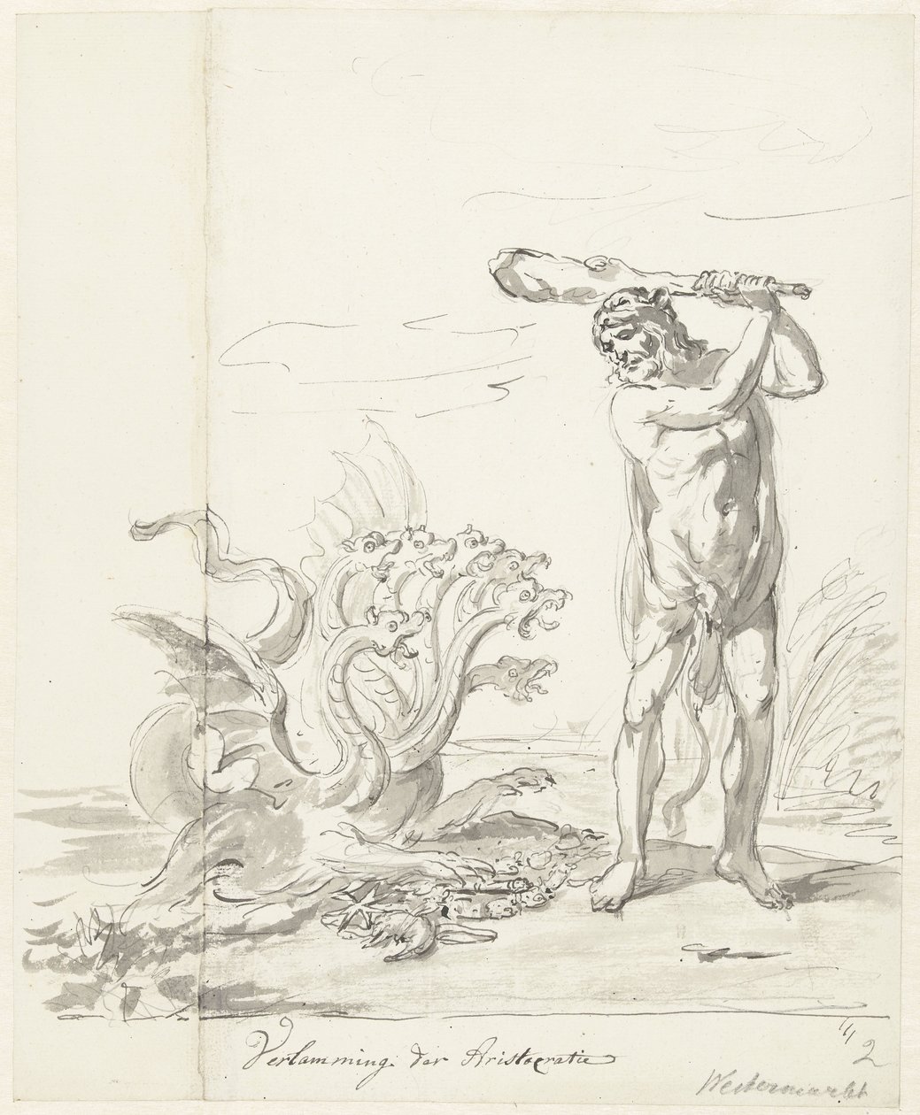 تدمير الأرستقراطية ، زخرفة على Westermarkt ، 1795 شلل الأرستقراطية (العنوان على الكائن) بواسطة يوهانس فان دريغت (رفض الإسناد)