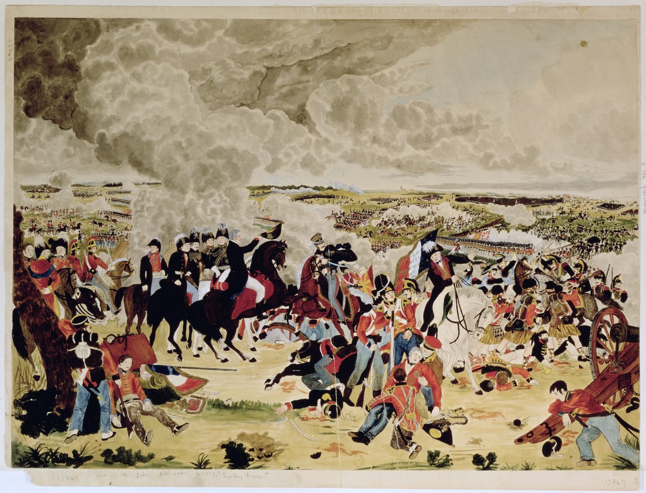 معركة واترلو ، 18 يونيو 1815 ، من صنداي تايمز ، 21 يوليو 1888 (مرحاض على ورق) بواسطة جون ألكينسون