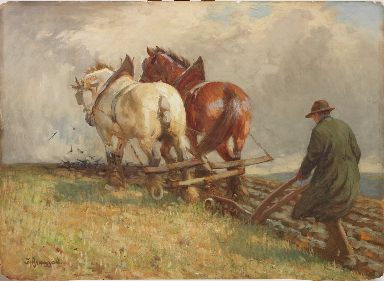 الحرث ، c.1900-19 (درجة الحرارة على الورق) بواسطة جون اتكينسون
