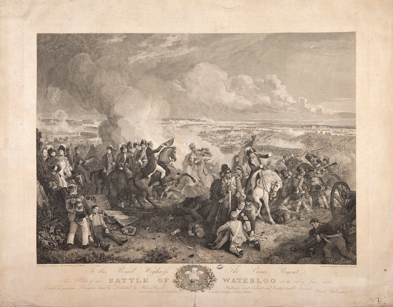 معركة واترلو ، نقشها جون بيرنت ، 1819 بواسطة جون أوغستوس أتكينسون