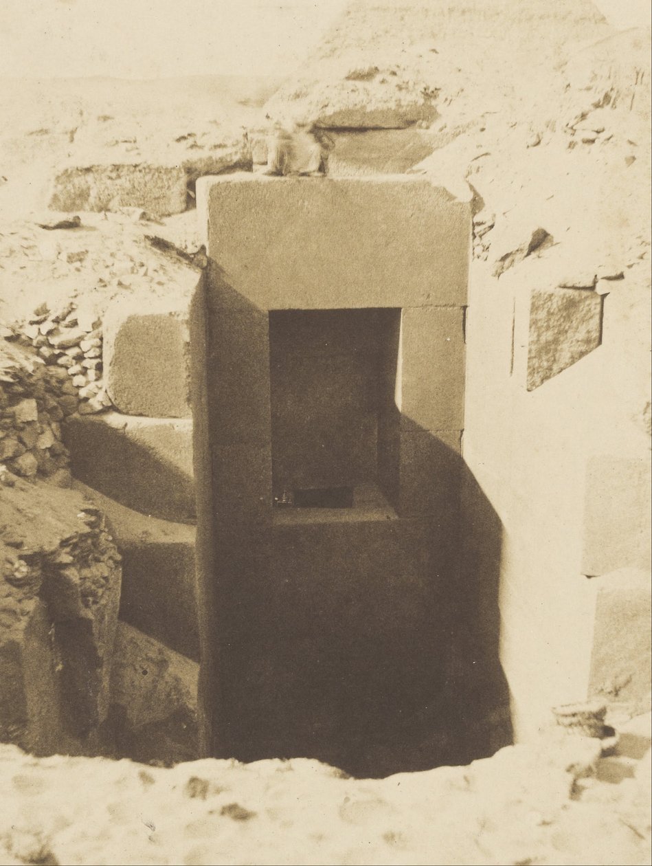 (أهرامات جيسه ، أعمال م. ماريت ، اكتشاف باب الجرانيت على يسار أبو الهول Excavatio ... بواسطة جون بيسلي غرين