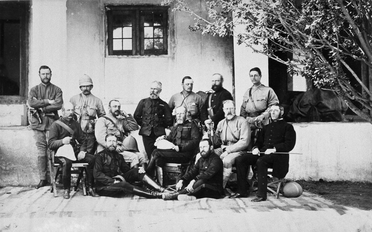 صورة جماعية للجنود في الحرب الأفغانية الثانية ، كورام ، 1879 بواسطة جون بورك