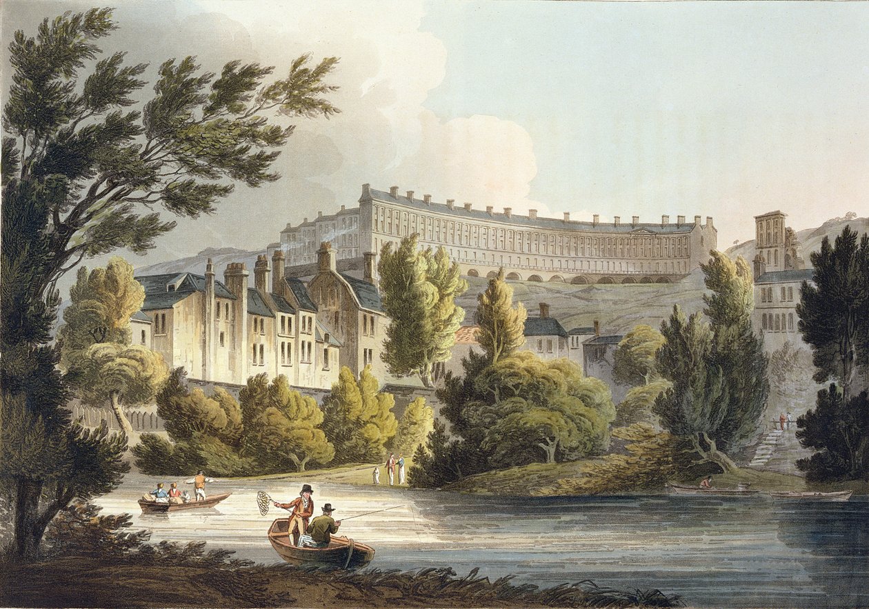 باث ويك فيري ، من &39;Bath Illustrated by a Series of Views&39; ، منقوش بواسطة حانة جون هيل (1770-1850). بقلم ويليام ميللر ، 1805 (أكواتينت) بواسطة جون كلود ناتس