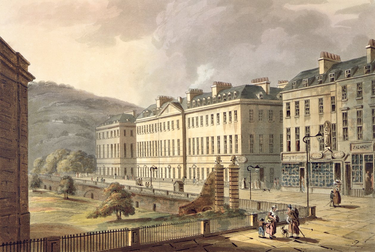 North Parade ، من "حمام مصور بسلسلة من المشاهدات" ، نقش بواسطة حانة جون هيل (1770-1850). بقلم ويليام ميللر ، 1804 (أكواتينت) بواسطة جون كلود ناتس