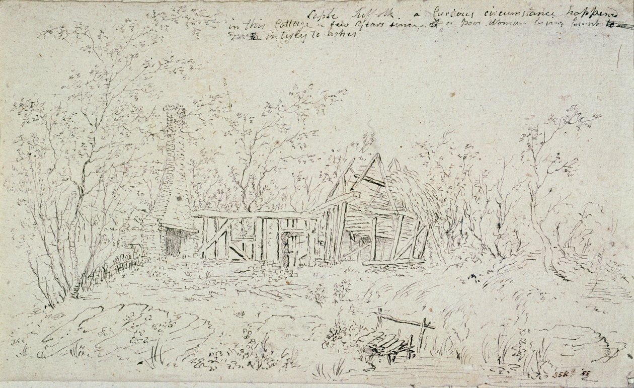 كوخ مدمر في Capel ، سوفولك ، 1796 بواسطة جون كونستابل