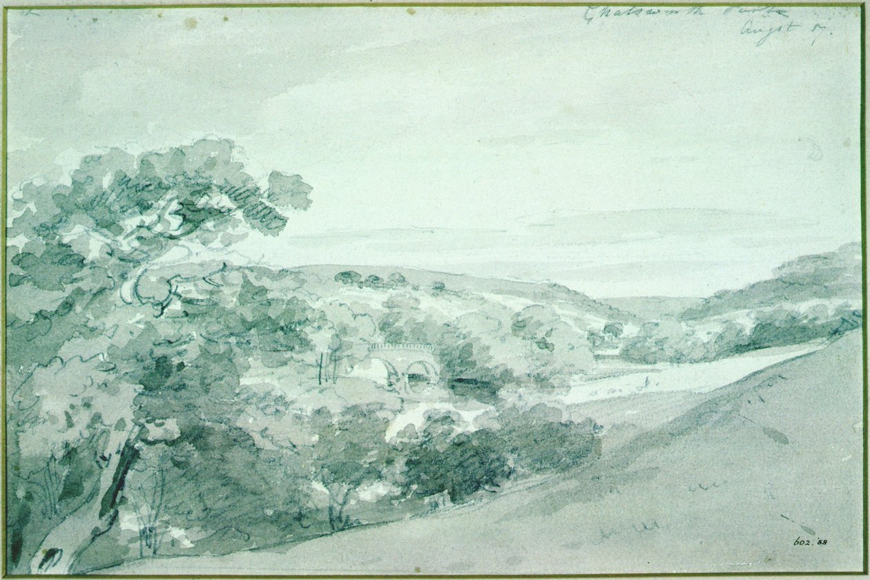 Chatsworth Park ، 1801 (قلم رصاص وغسيل بني داكن) بواسطة جون كونستابل