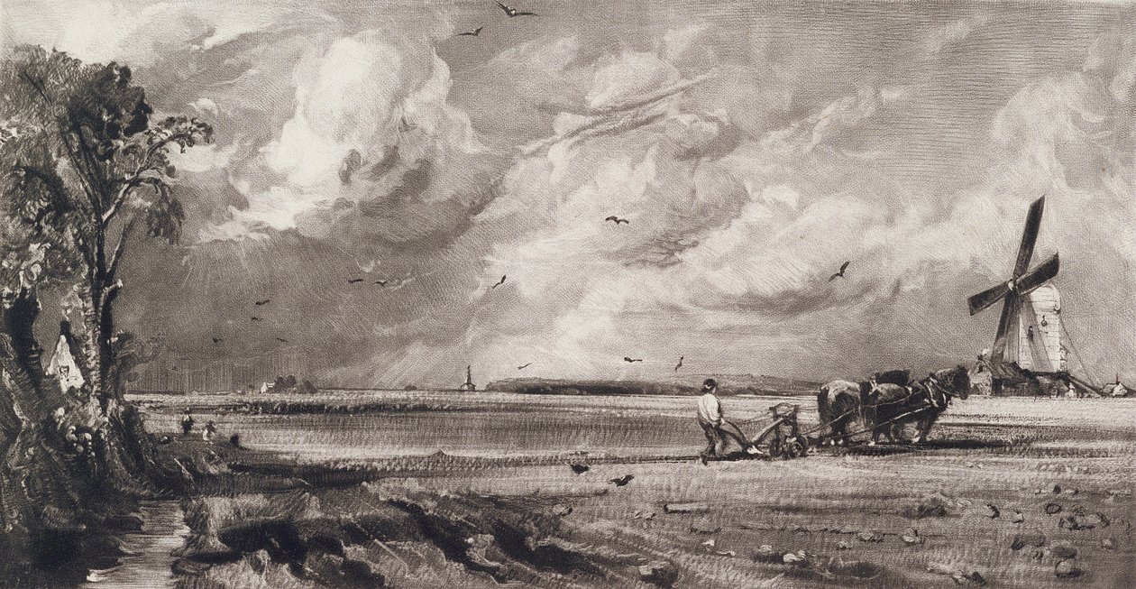 الربيع ، محفور من قبل ديفيد لوكاس (1802-81) c.1829-30 (mezzotint) بواسطة جون كونستابل