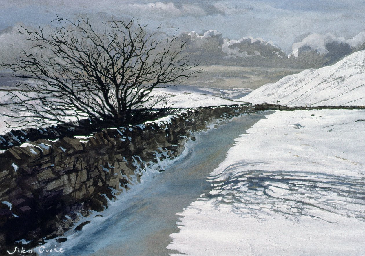 الثلج فوق Barbondale ، Barbon ، nr Kirby Lonsdale ، Cumbria بواسطة جون كوك