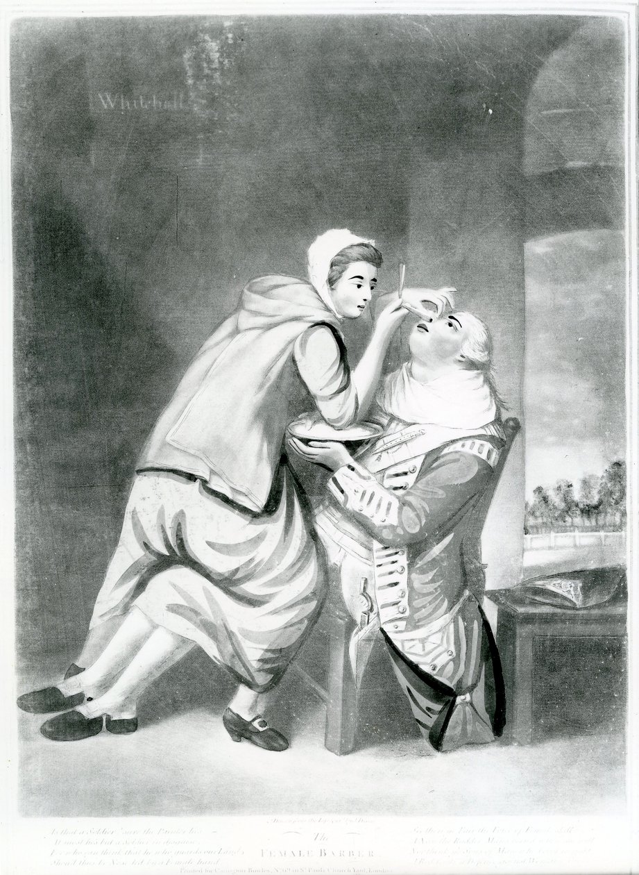 الحلاق الأنثوي ، 1770 (Mezzotint) بواسطة جون ديكسون