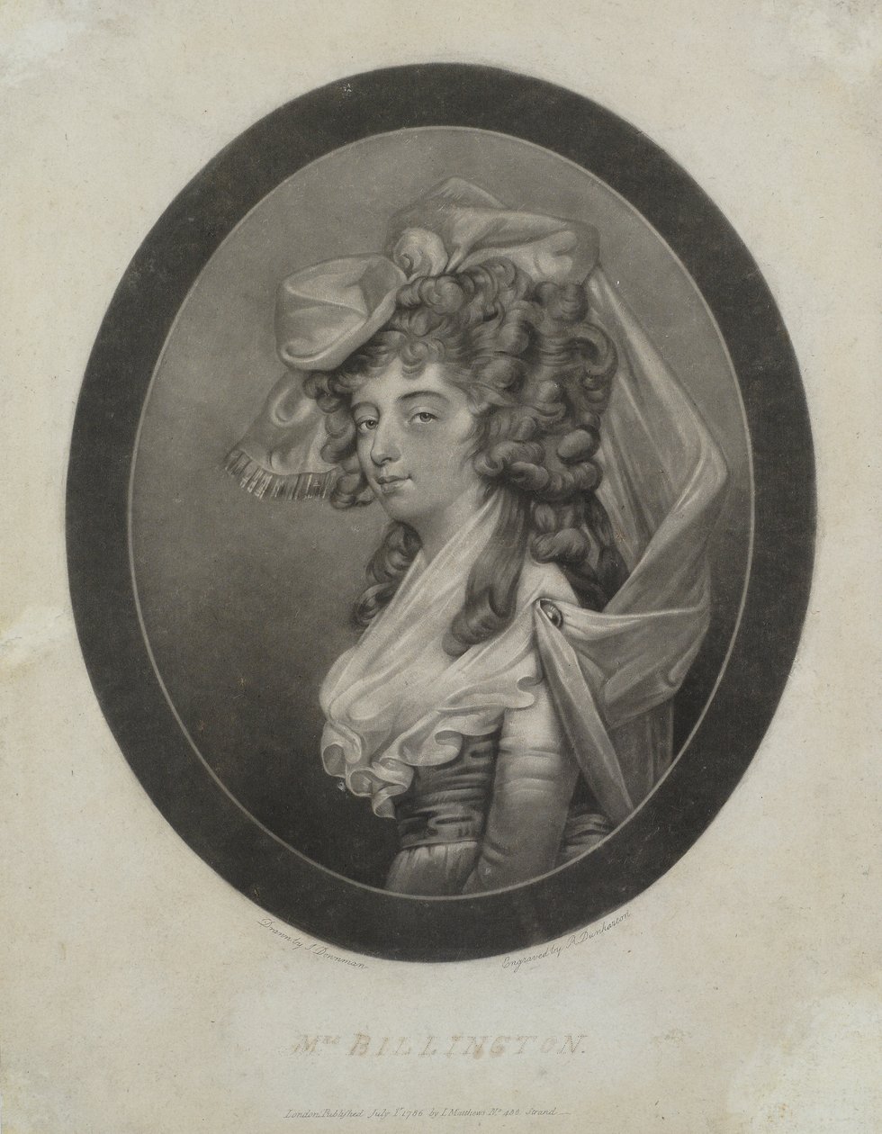 السيدة بيلينجتون ، نقشها روبرت دونكارتون (1744-ج 1811) ، 1786 (الميزوتنت) بواسطة جون داونمان