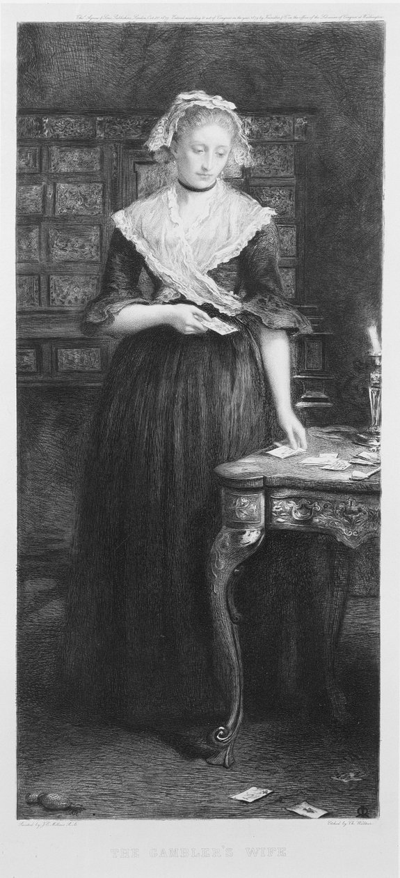 زوجة المقامر ، نقشت بواسطة حانة تشارلز أ. والتنر (1846-1925). بقلم توماس أغنيو وأولاده ، 1879 بواسطة جون ايفرت ميليس
