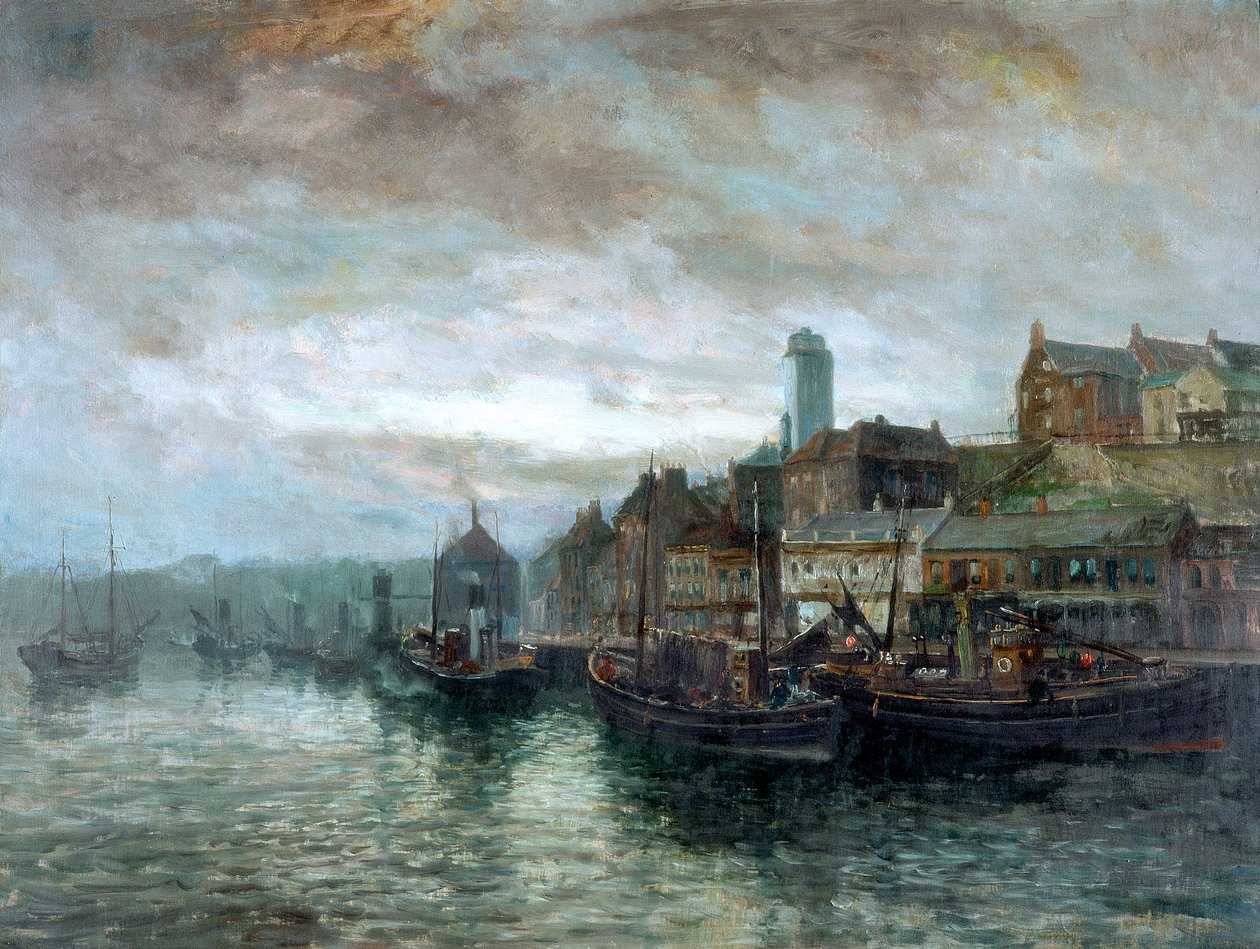 رصيف الميناء في نورث شيلدز ، c.1890-1910 بواسطة جون فالكونار سلاتر