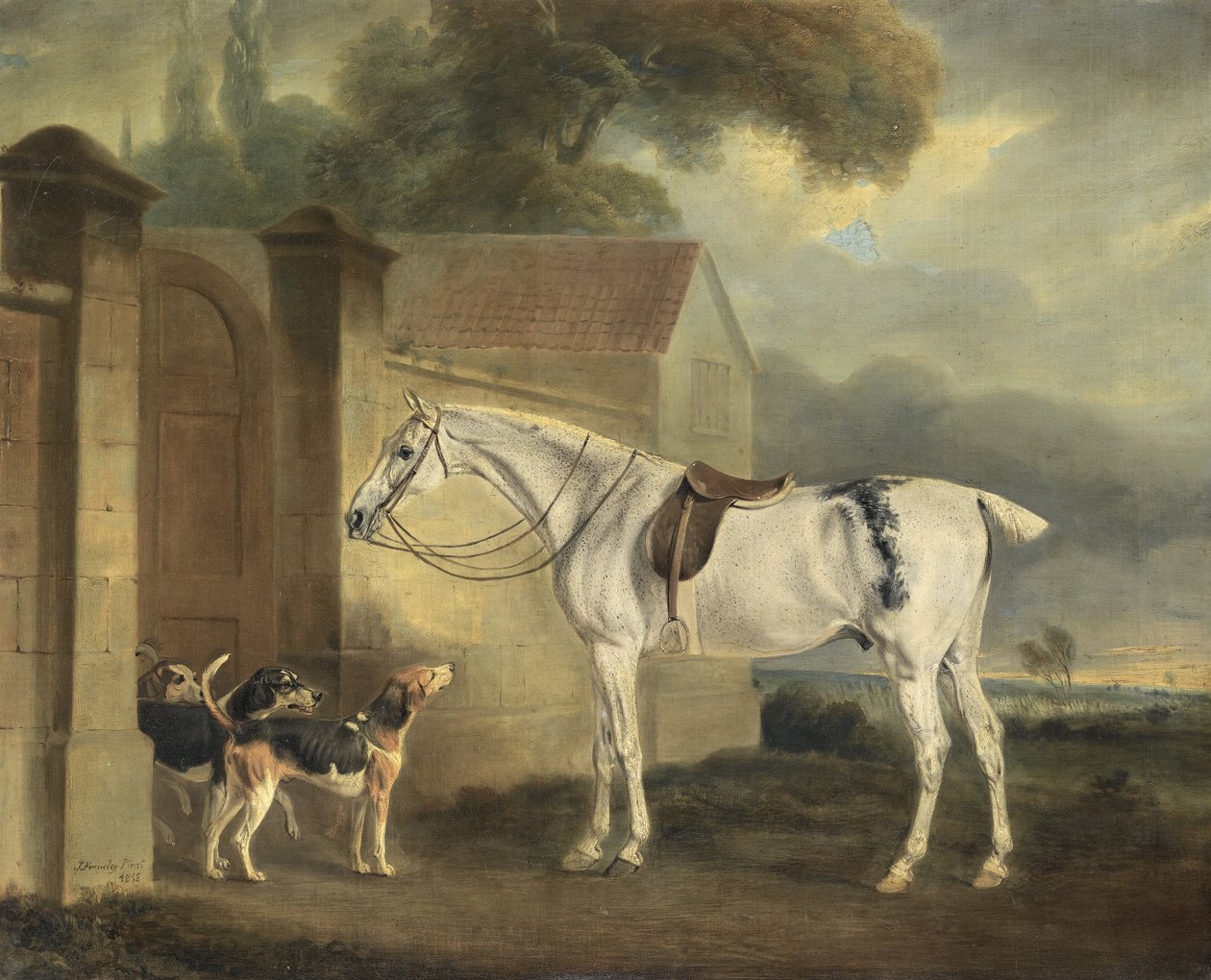 اللورد Lonsdales Fleabitten Grey Hunter ، نحاس ، في Cottesmore مع Cottesmore Hounds بواسطة جون فرنلي
