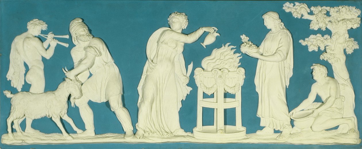 مشهد Bacchanalian ، لوحة بواسطة Wedgwood (jasperware) بواسطة جون فلاكسمان