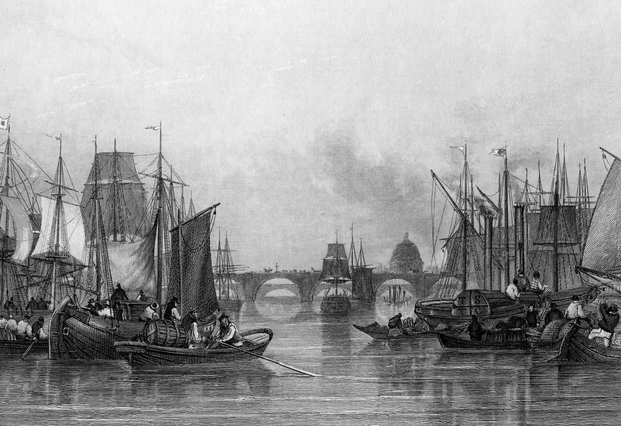 المسبح العلوي ، نهر التايمز ، منقوش بواسطة جون وودز ، 1851 بواسطة جون فرانسيس سالمون