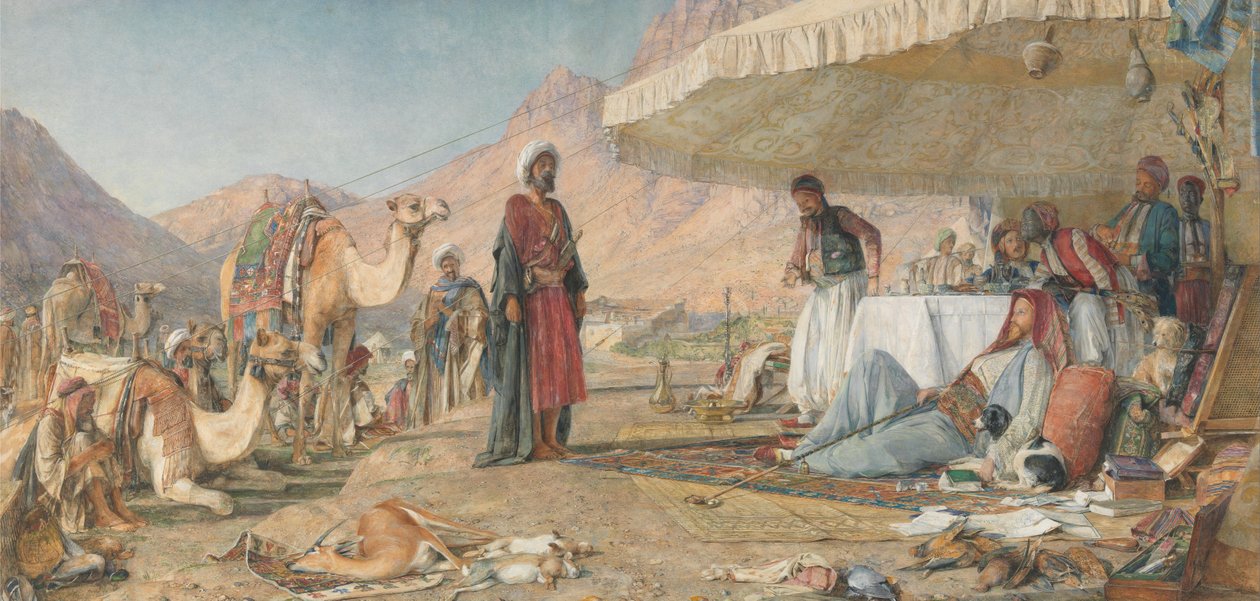 مخيم صريح في صحراء جبل سيناء. 1842 بواسطة جون فريدريك لويس