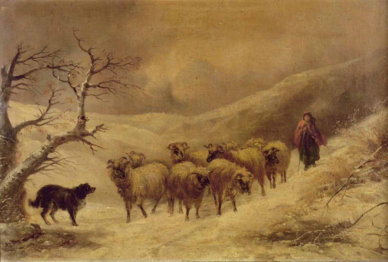 راعية في الثلج ، 1845-1900 بواسطة جون جوزيف باركر