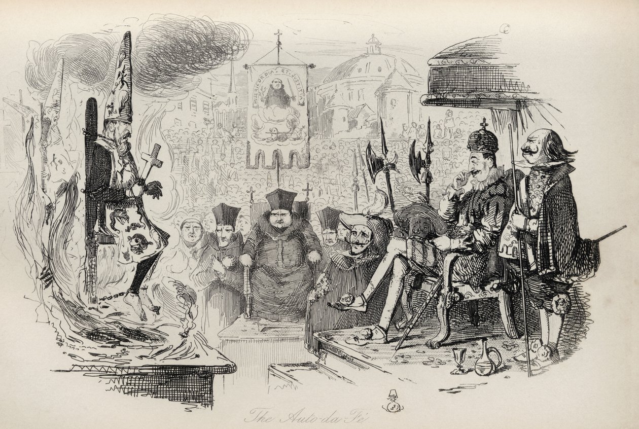 The Auto-da-Fe ، من "The Ingoldsby Legends" من تأليف Thomas Ingoldsby ، نشره Richard Bentley und Son ، 1887 بواسطة جون ليتش