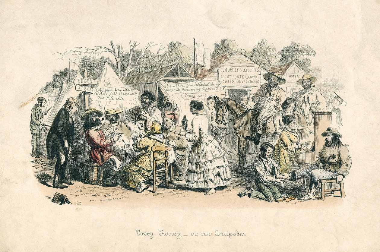 تورسي توبسي - أو ، Antipodes لدينا ، 1864 (النقش اليدوي) بواسطة جون ليتش
