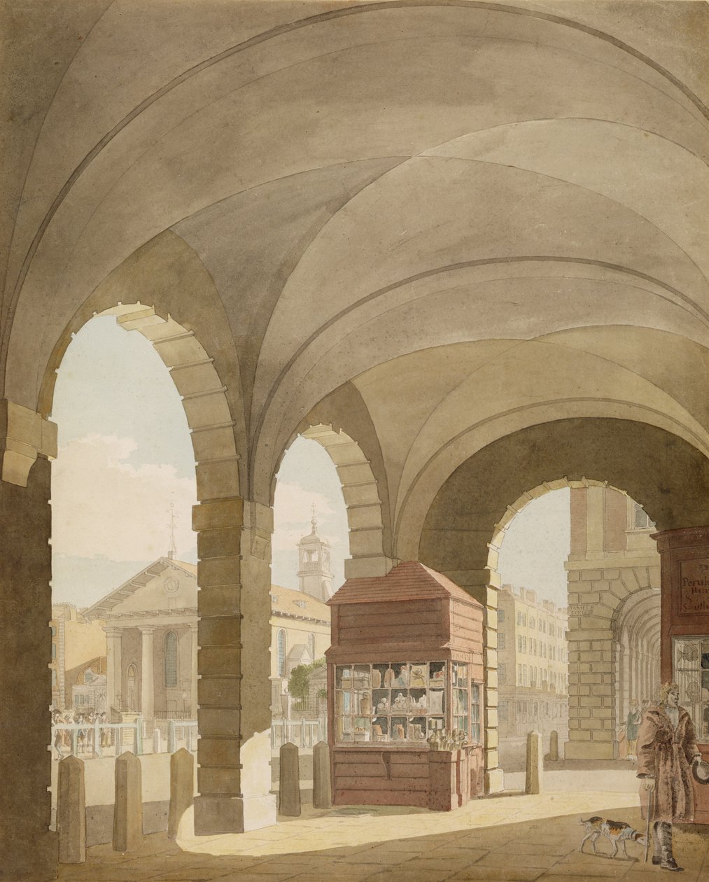 سانت بول ، كوفنت غاردن c.1765-75 (الجرافيت ومرحاض على الورق) بواسطة جون ميللر