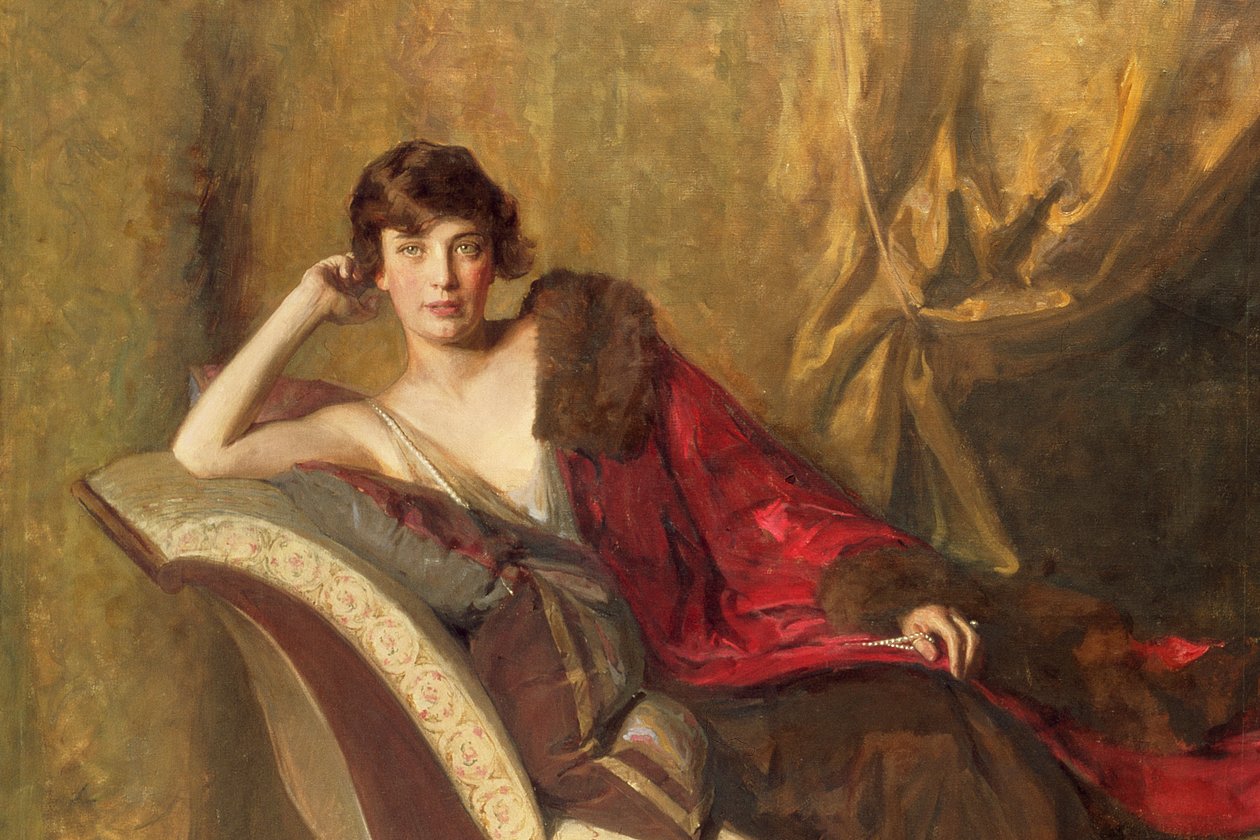 الكونتيسة مايكل كارولي مستلقية على ديوان عام 1918 بتفاصيل 137824 بواسطة جون كوينسي آدامز