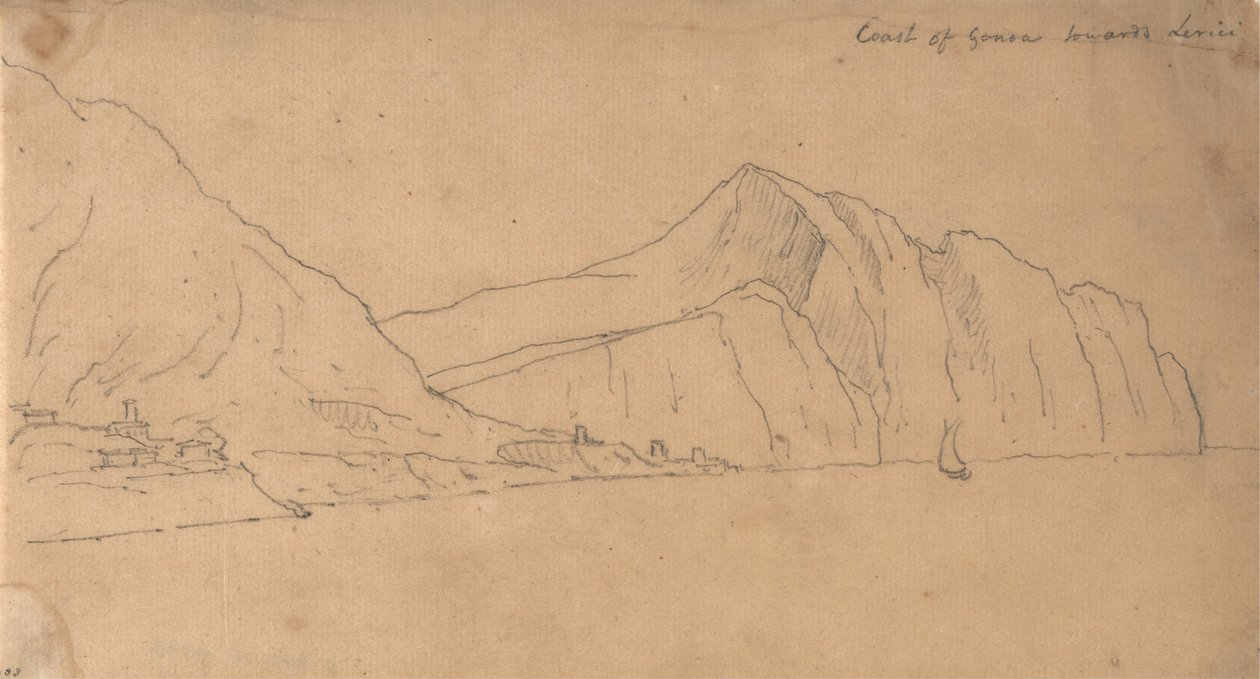ساحل جنوة باتجاه Lerici بواسطة جون روبرت Cozens
