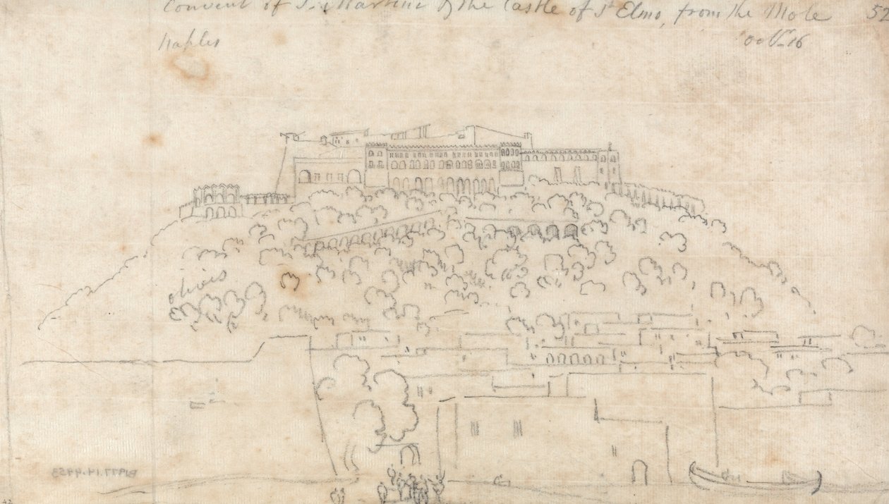 دير S. Martino و Castello di Sant Elmo من الخلد ، نابولي بواسطة جون روبرت Cozens