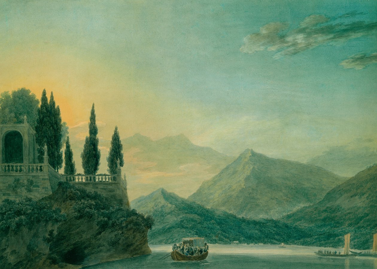 Isola Bella ، بحيرة Maggiore ، عند الغسق بواسطة جون روبرت Cozens