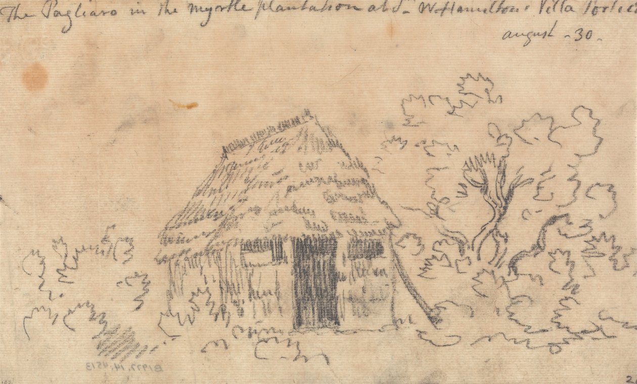 Pagliaro في Myrtle Plantation في Sir William Hamiltons Villa ، Portici بواسطة جون روبرت Cozens