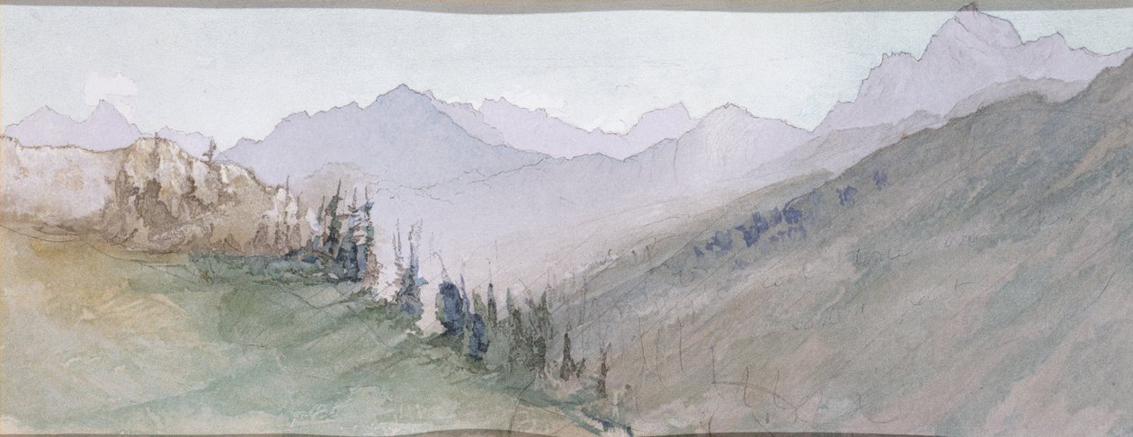 جبال سافوي ينظر إليها من Brezon (chromolitho und wc) بواسطة جون روسكين