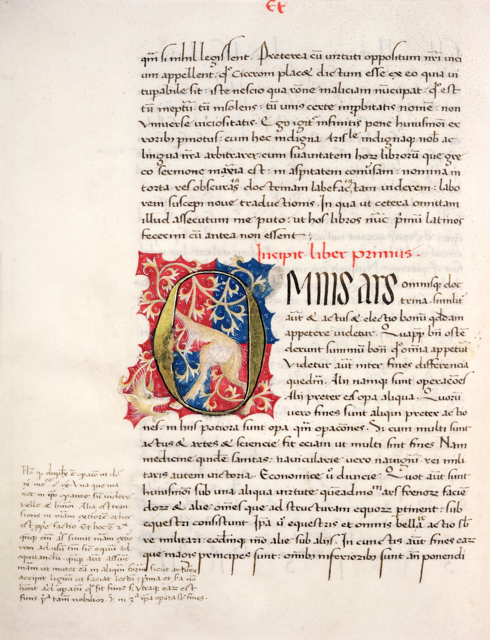 Ms.228 ، f.4v: صفحة من `` الأخلاقيات والسياسة نيكاستيني &39;&39; لأرسطو ، 1452 بواسطة جون راسل