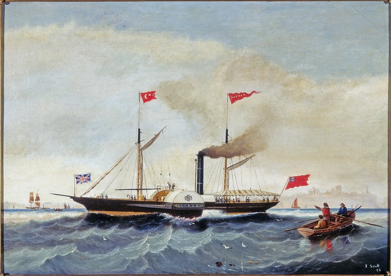الساحبة البخارية &39;ألفريد&39; قبالة تاينماوث ، ج 1856 بواسطة جون سكوت