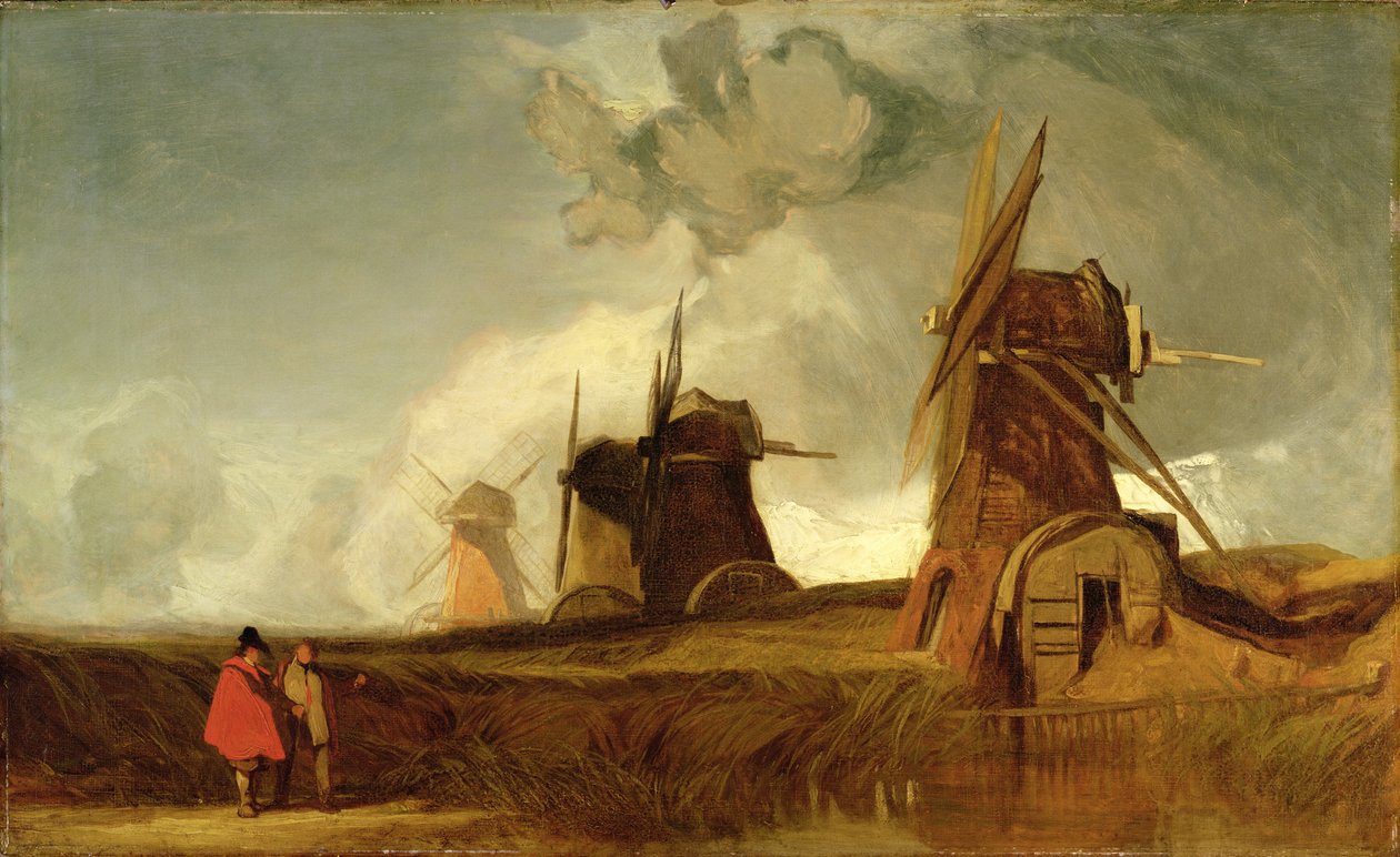 مطاحن الصرف في Fens ، Croyland ، Lincolnshire ، c.1830-40 بواسطة جون سيل كوتمان