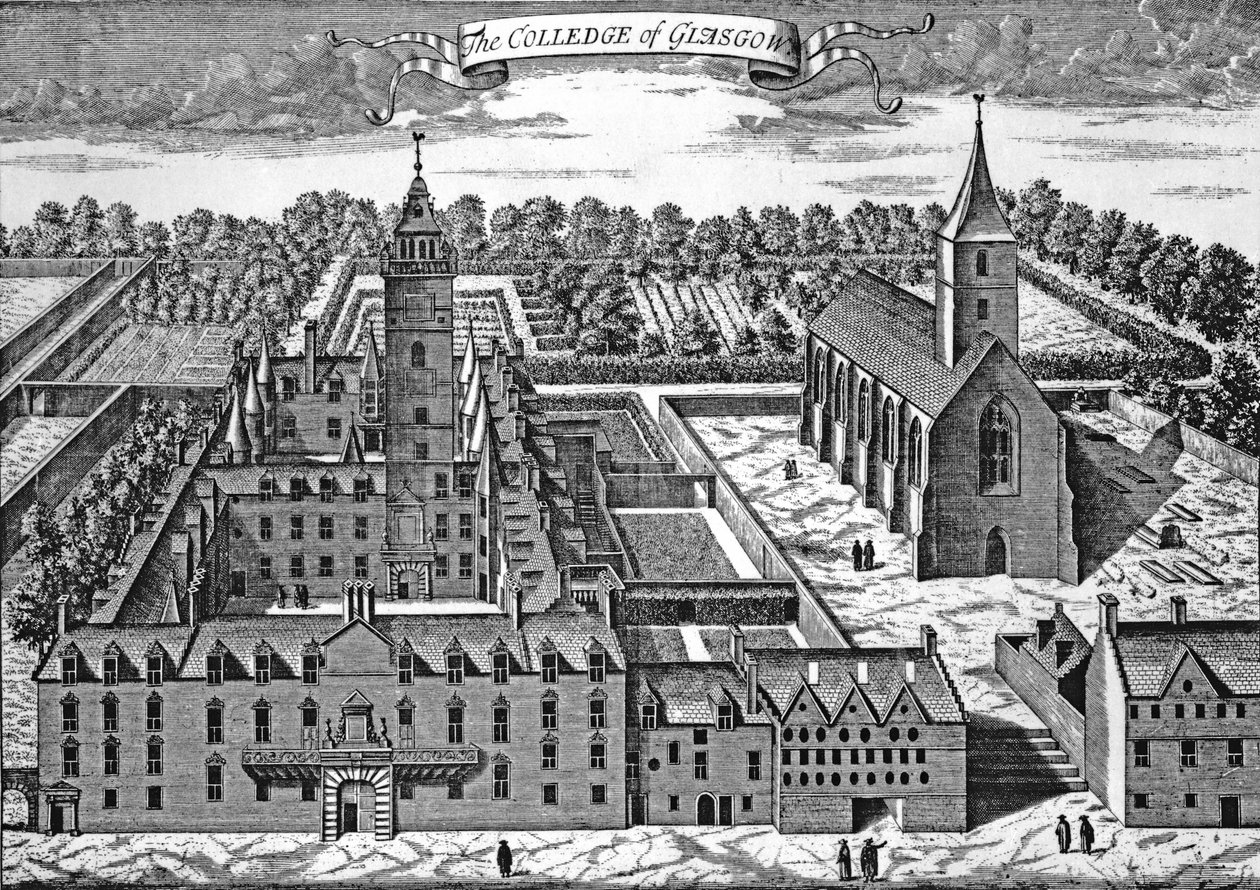 كلية غلاسكو ، من "Theatrum Scotiae" ، 1693 بواسطة جون سليزر
